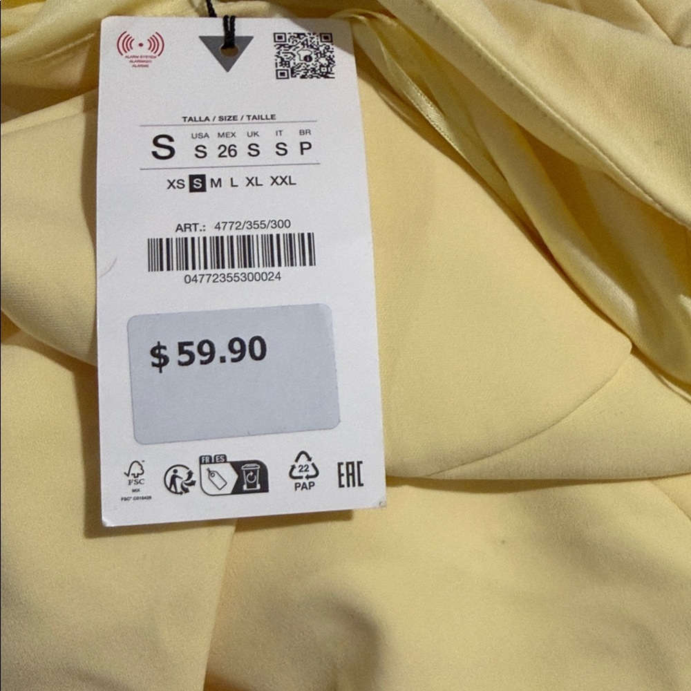 Zara Light Yellow Backless Dress - Picture 4 of 4